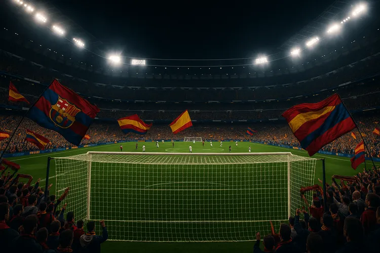 开云体育西甲球场夜景灯光照耀绿茵场